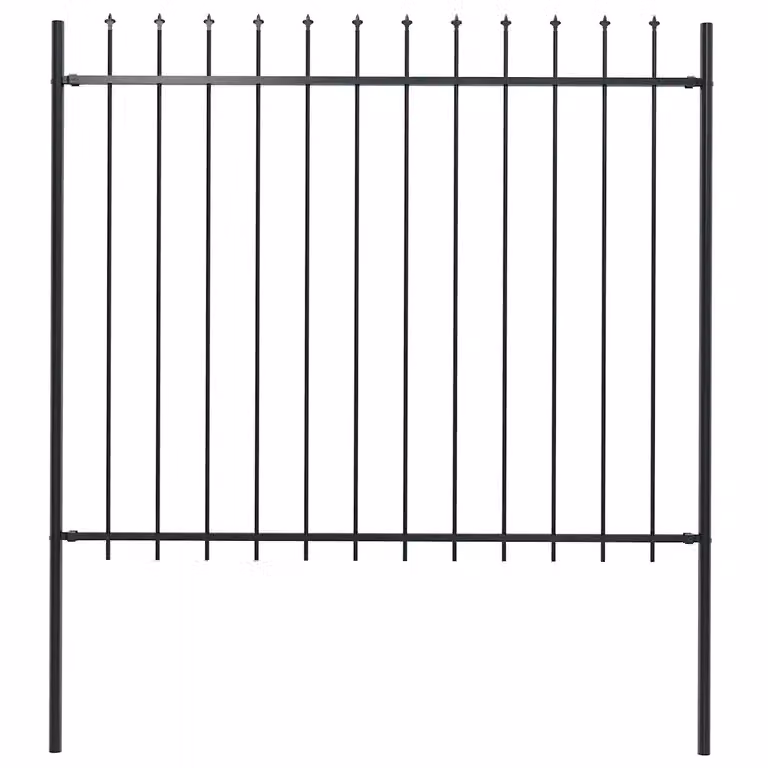 Recinzione da giardino vidaXL Woerden con punta a lancia in acciaio nero H: 170 cm, L: 150 cm
