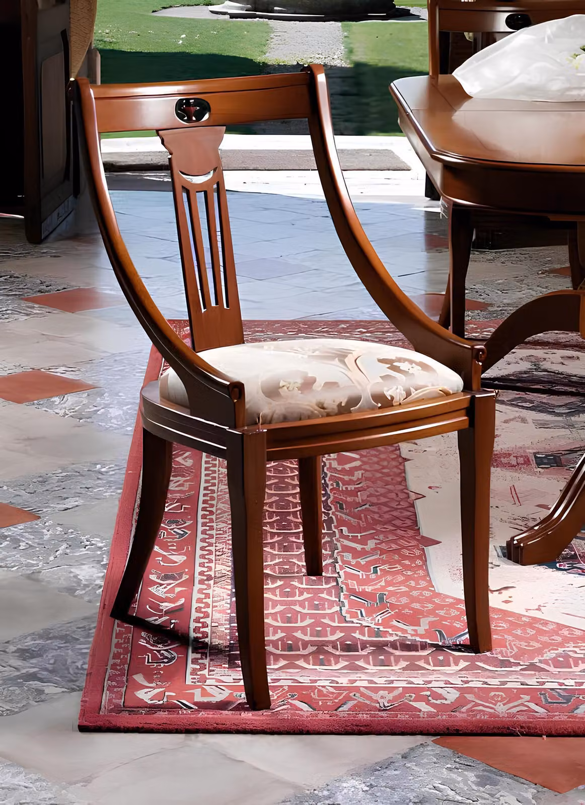 Stuhl Set Klassische Sitz Polster Garnitur Designer Stühle Lehn 4x Holz Barock