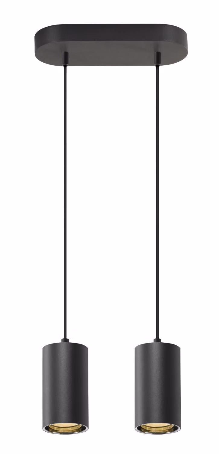 ASTO TUBE, lampada a sospensione, GU10, lunghezza sospensione 250 cm, 2x max. 10 W, nero