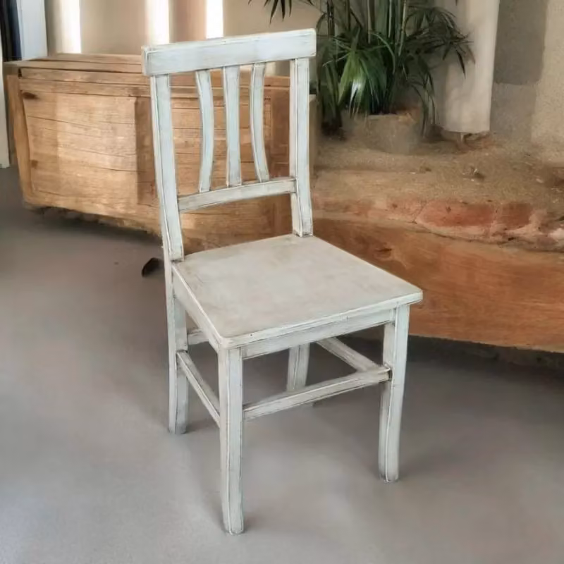 Set di 2 sedie in legno di faggio stile shabby chic bianco anticato Mobili 2G L/P/H: 43 x 45 x 91 cm – 2