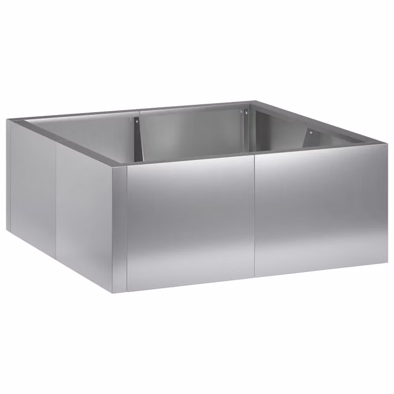 Set di 4 vasche rialzate vidaXL in acciaio zincato argento L: 100 cm, P: 100 cm, H: 40 cm