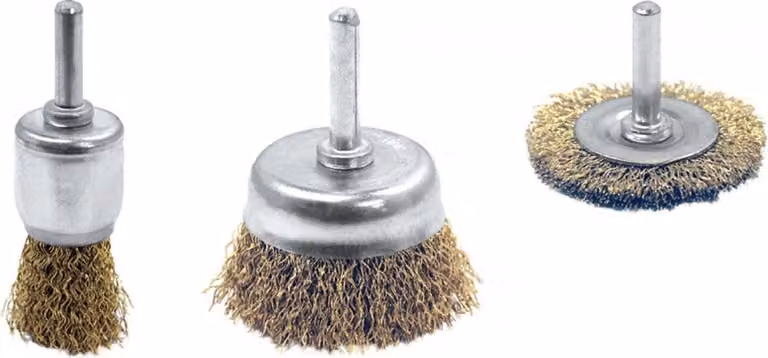 Set di spazzole in ottone, spazzola metallica, spazzola a disco, spazzola a tazza 20 mm, 50 mm