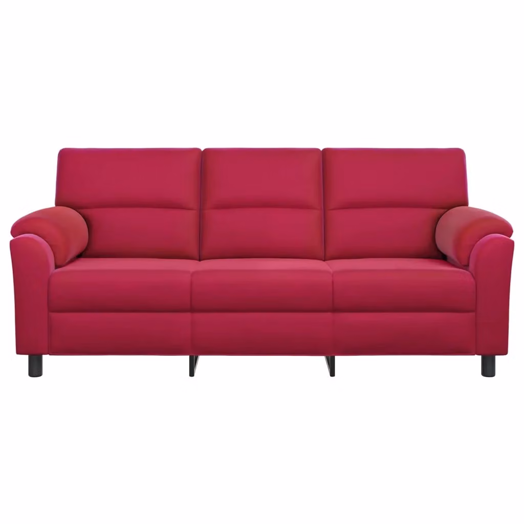 Divano moderno vidaXL in velluto rosso vino con struttura in metallo, L: 214 cm, P: 85 cm, H: 93 cm – 2
