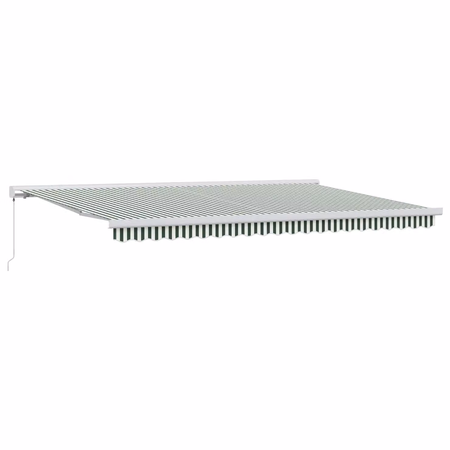 Tenda retrattile vidaXL Verde e Bianco in poliestere e alluminio, L: 500 cm, P: 300 cm