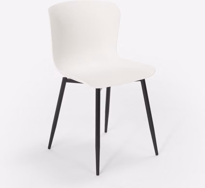 Sedia di design moderno in polipropilene e metallo per cucina bar ristorante Chloe - Bianco