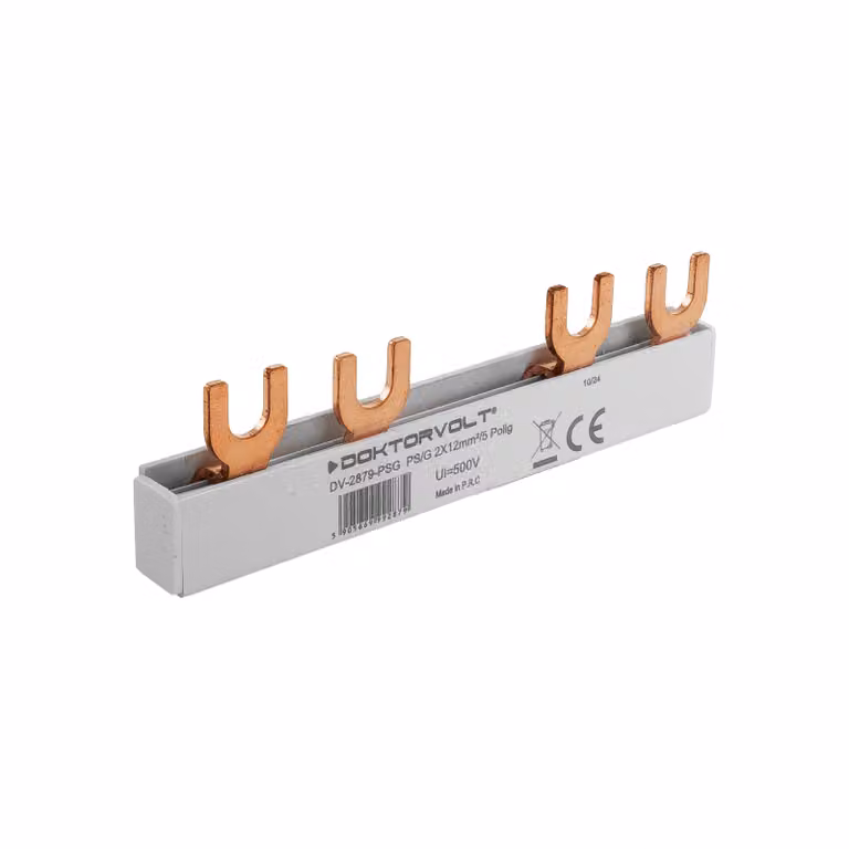 sbarra di fase 2P a forcella 4 poli 5 moduli 12mm2 PS/G Sbarra 80A