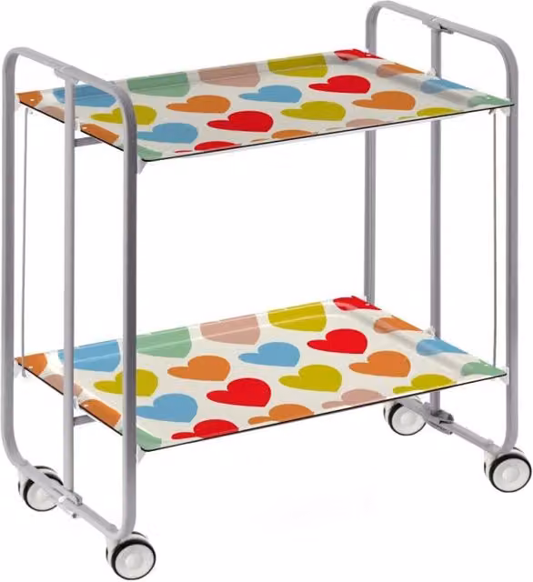 Carrello da cucina pieghevole DON HIERRO grigio con 2 ripiani e ruote L 72,0 cm x P 43,0 cm x H 66,0 cm – 1