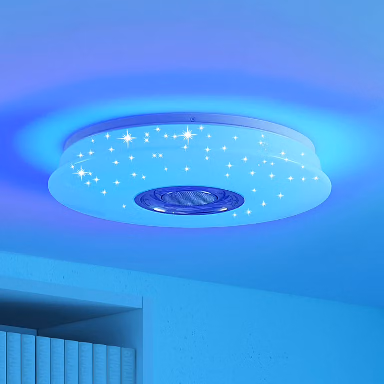 Plafoniera a LED Elpida Lindby, dimmerabile, Bianco / Opale, Soggiorno / Sala da pranzo, Plastica, Moderno, Plafoniera LED