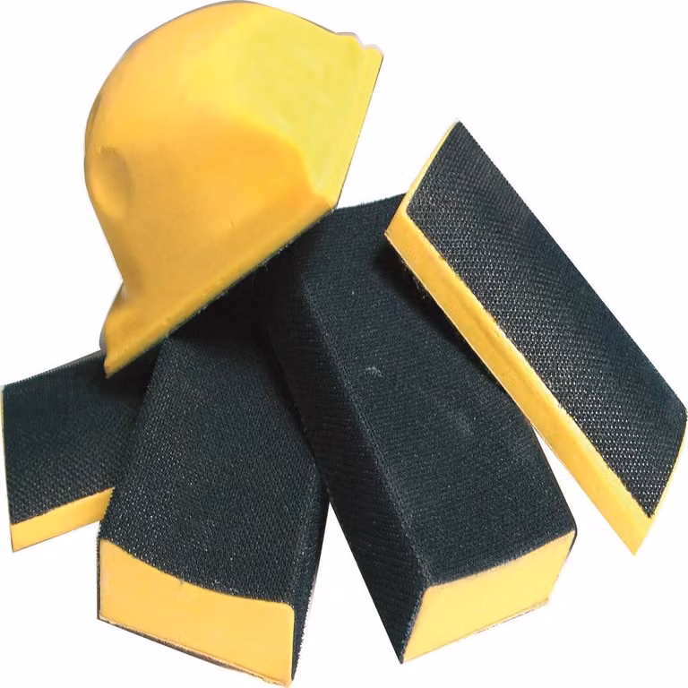 Set di blocchi abrasivi 70 x 120 mm, velcro, incl. 4 attacchi