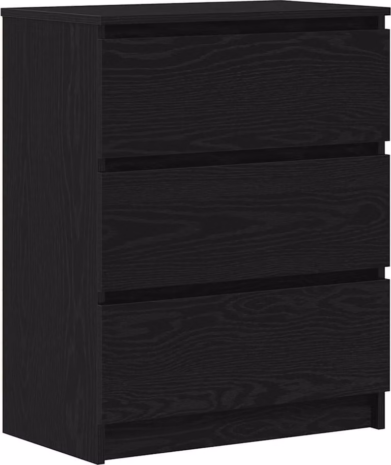 Credenza Rovere Nero 60x35x76 cm in Legno Multistrato