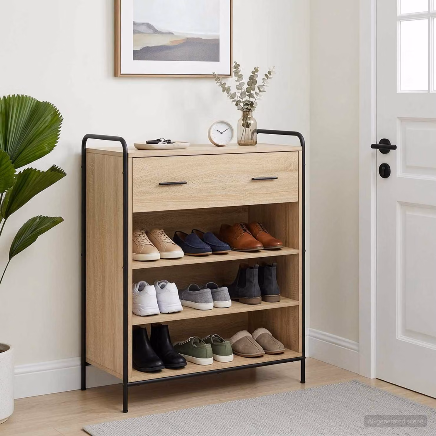 vidaXL Mobile per scarpe 76 x 36,5 x 93 cm Legno ingegnerizzato