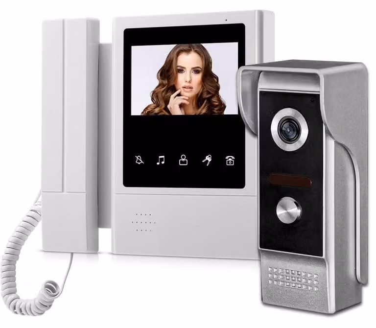 Videocitofono con schermo da 4,3 pollici - Videocitofono cablato - Risoluzione 480p - Corpo in plastica - Sistema di sicurezza interno
