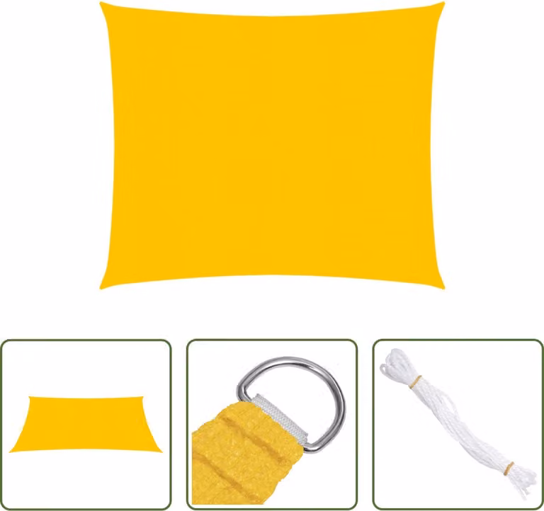 Tenda da sole Living Store, 160 g/m², rettangolare, gialla, 2x2,5 m, HDPE