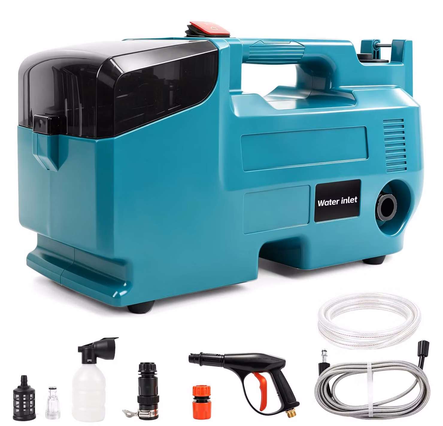 Pompa per acqua, senza spazzole, 6 velocità, con tubo di 6 metri + 1,75 metri, compatibile con batteria Makita da 18V