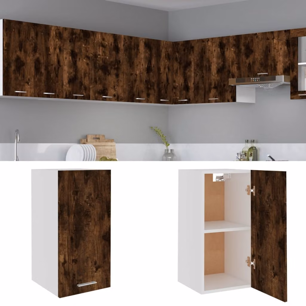 Pensile da cucina moderno vidaXL Lyon in Rovere Fumo con ante a battente, L 29,5 cm x P 31 cm x H 60 cm