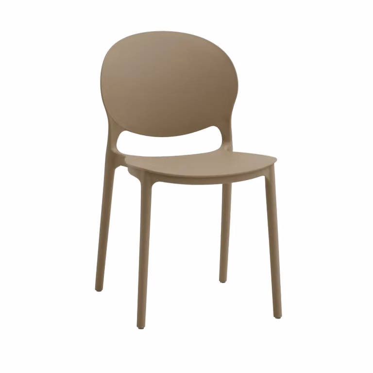 Set di sedie SANTA CRUZ in polipropilene beige, impilabili