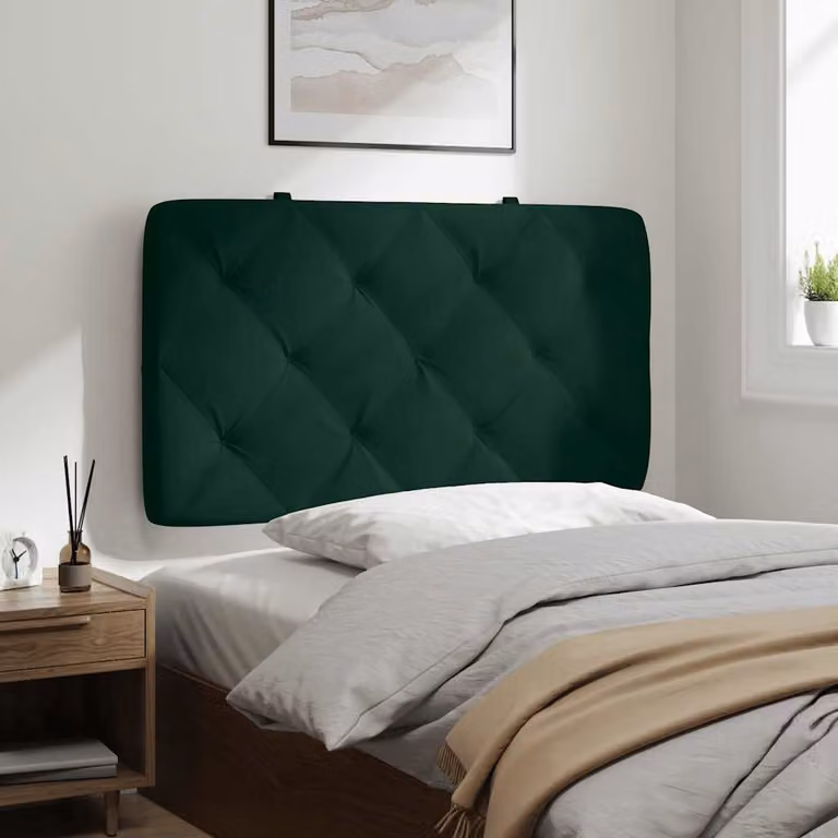 Cuscino Testiera vidaXL in Velluto Verde Scuro, Larghezza: 80 cm
