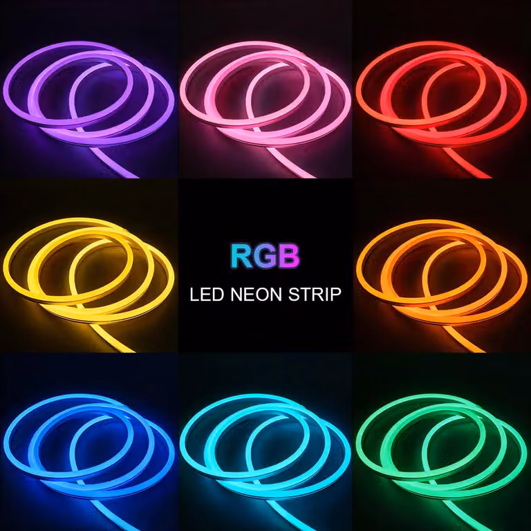 Strisce LED effetto neon - Striscia luminosa RGB flessibile - 20 metri - Controllo tramite app e telecomando - Sincronizzazione con la musica - Timer - Impermeabile IP67 - 24 V