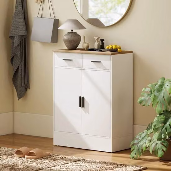 Credenza - 2 Ante - Scomparto Flessibile - Legno Naturale - Cucina