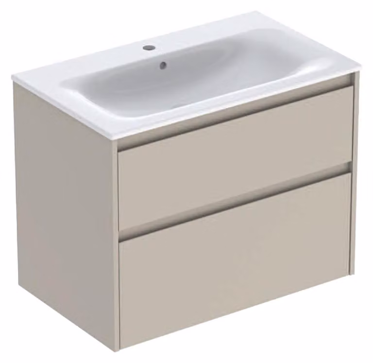 Geberit Renova Plan Ensemble lavabo pour meuble bord étroit, avec meuble sous lavabo, 2 tiroirs, 80x62,1x48cm, 504.040.DB.8, 504.040.DB.8