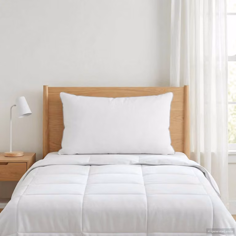 Cuscino bianco vidaXL in fibra di bambù e poliestere, L 75 cm x P 50 cm