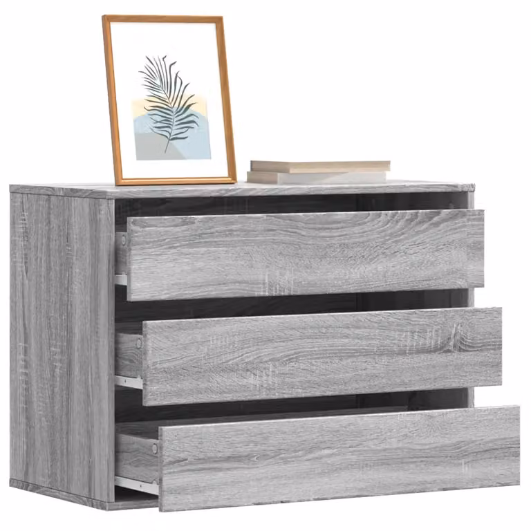 Cassettiera Angolare vidaXL in Legno Multistrato Grigio Sonoma L 80 cm, P 41 cm, H 58 cm