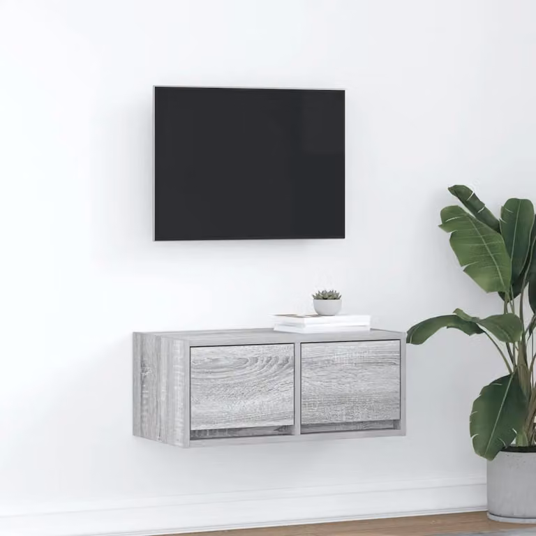 Mobile Porta TV vidaXL Grigio Sonoma in Legno Multistrato e MDF, Design Moderno per Soggiorno, L 60 x P 31 x H 25,5 cm