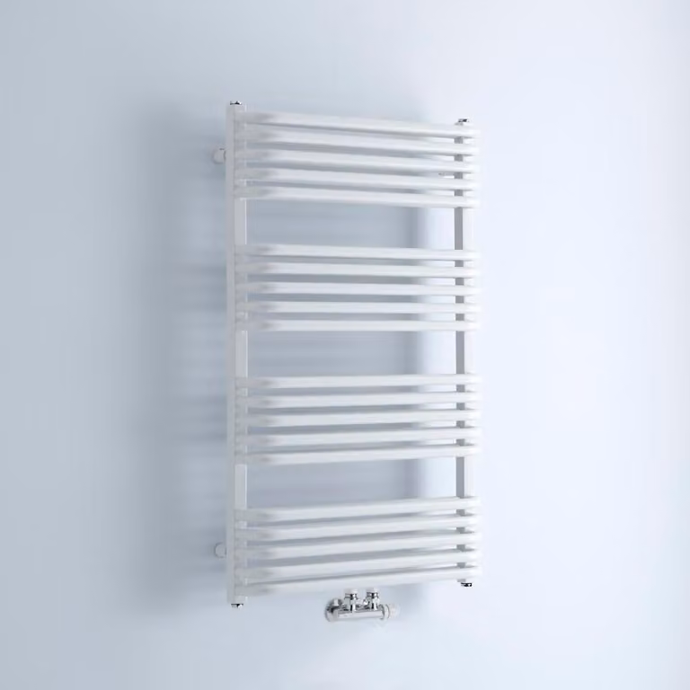 Scaldasalviette Curvo con Attacco Centrale - Bianco - 1000mm x 600mm - 920W