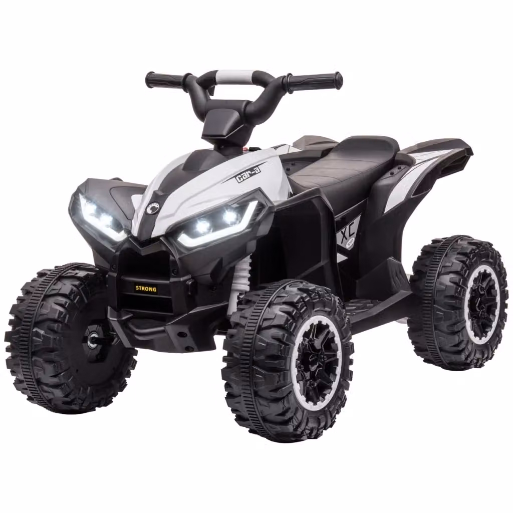 Quad elettrico per bambini Minimal 12V nero e bianco in metallo e plastica con batteria ricaricabile e luci e suoni – 2