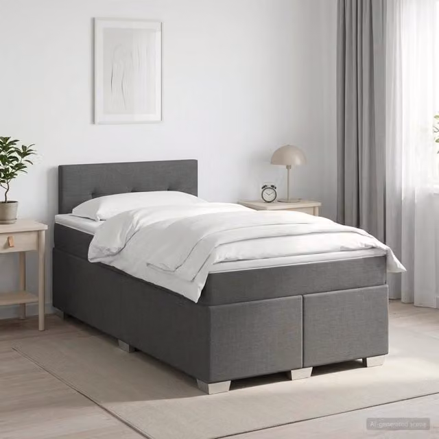 Letto box spring con materasso ibrido vidaXL Grigio, L/P: 120 x 200 cm – 1