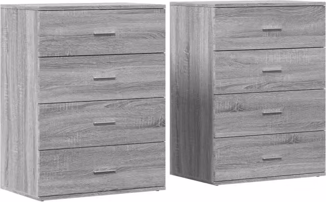 Credenze 2 pz | Madia | Buffet da pranzo | Armadio da pranzo Grigio Sonoma 60x39x80 cm in Legno Multistrato