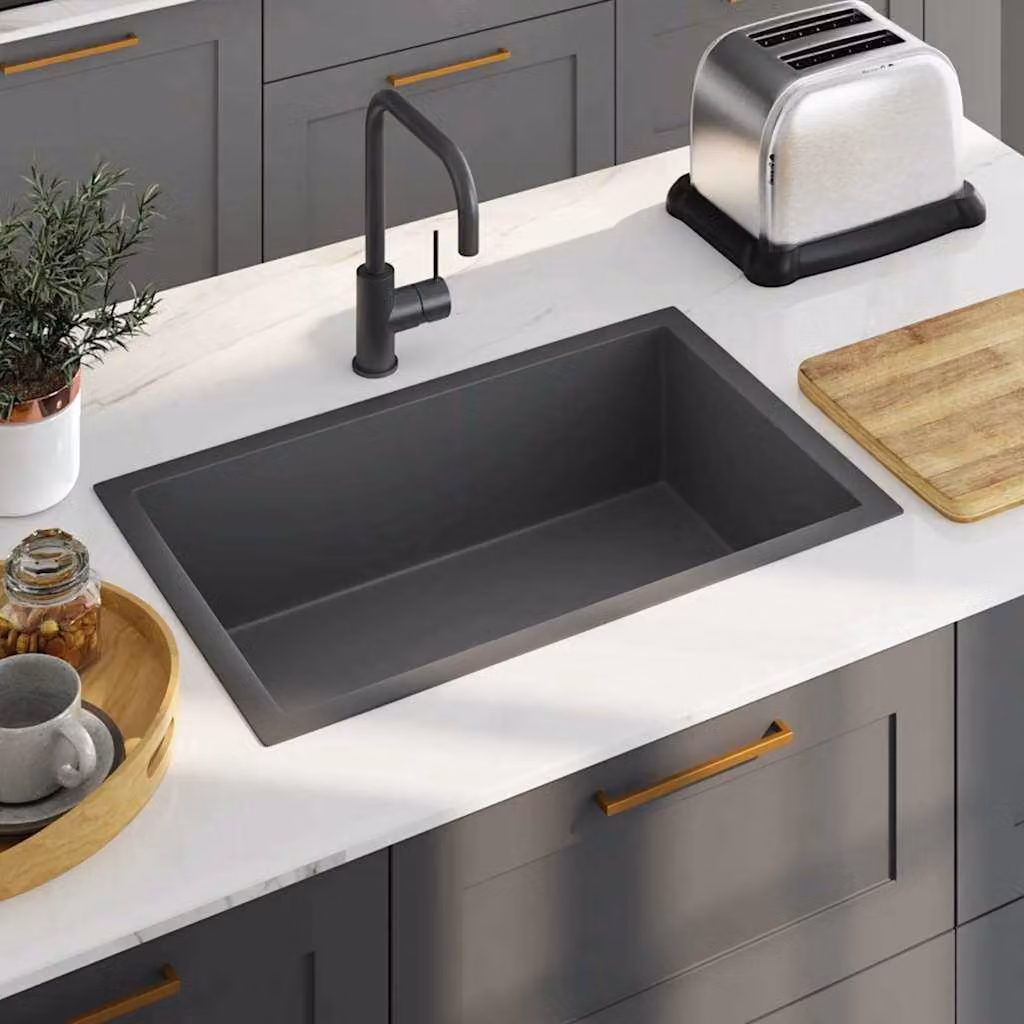 Lavello da cucina vidaXL in acciaio inox nero L 70 cm x P 44 cm x H 20 cm – 1