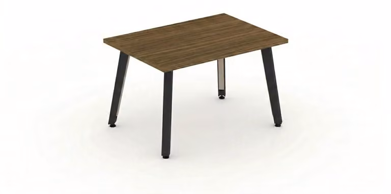 Tavolo da pranzo rettangolare, finitura effetto legno marrone, robusto, design moderno