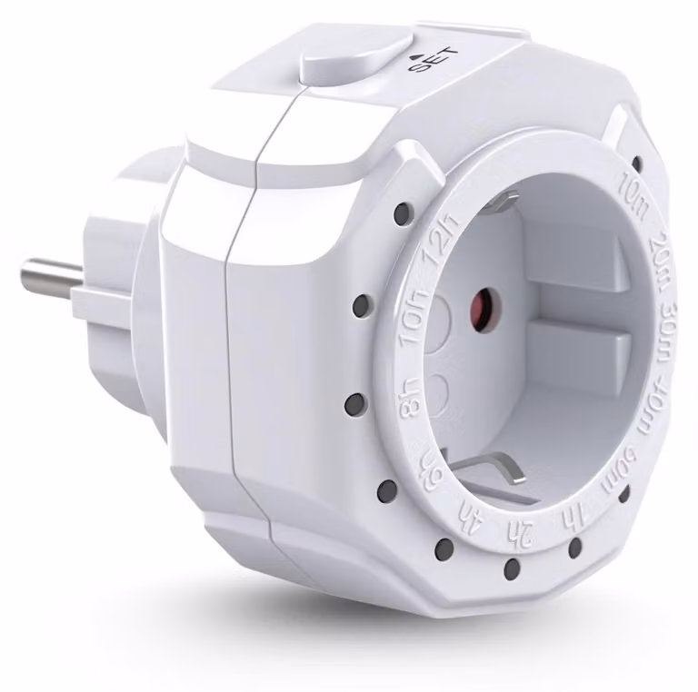 Prese multiple con timer, 16 A, timer con conto alla rovescia di 12 ore, 12 impostazioni di intervallo, display a LED