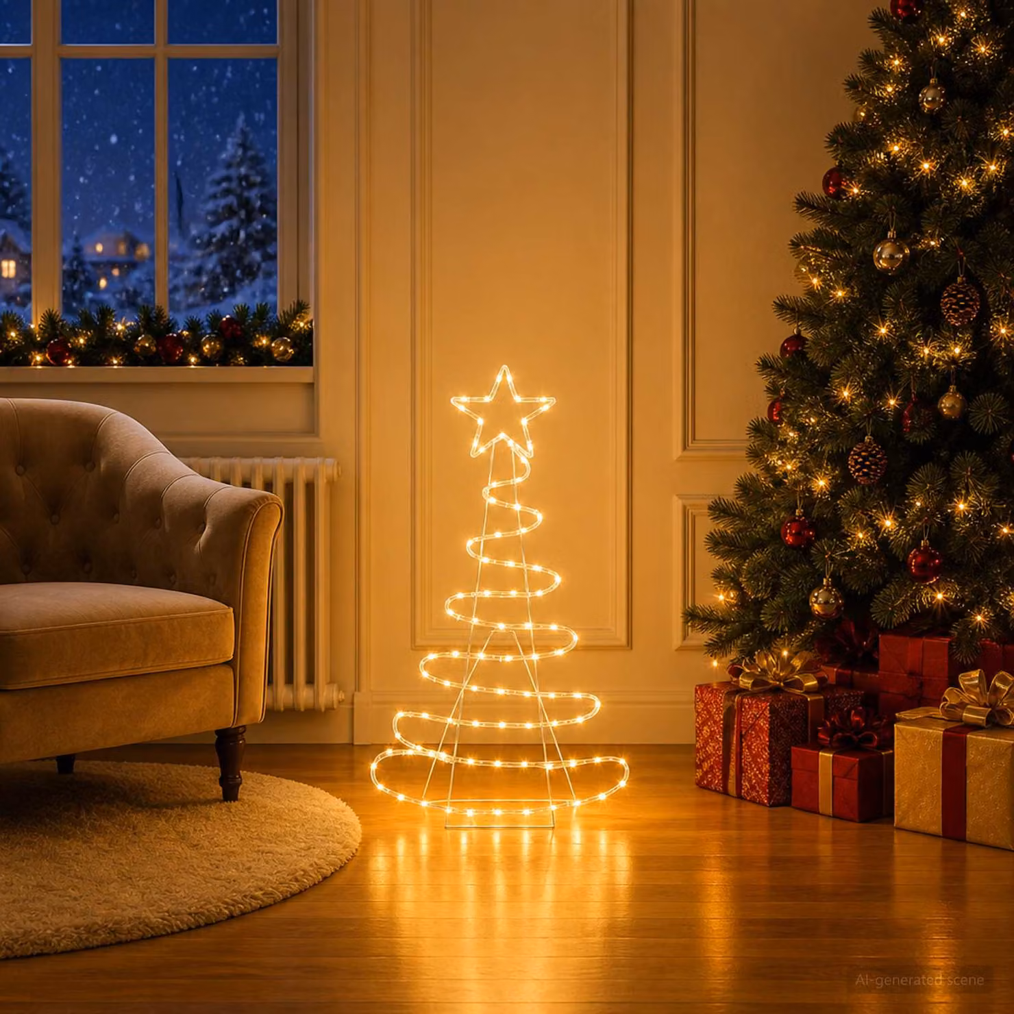 vidaXL Sagoma albero di Natale LED LOVIISA 100 LED Bianco caldo