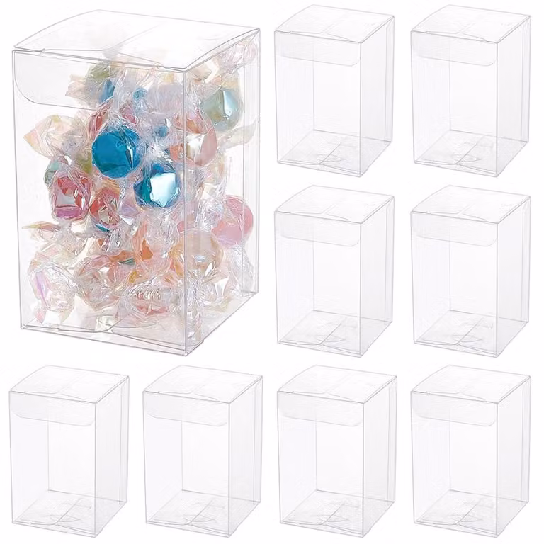 Set di scatole regalo - 20 scatole regalo trasparenti in PVC - 5x5x8 cm