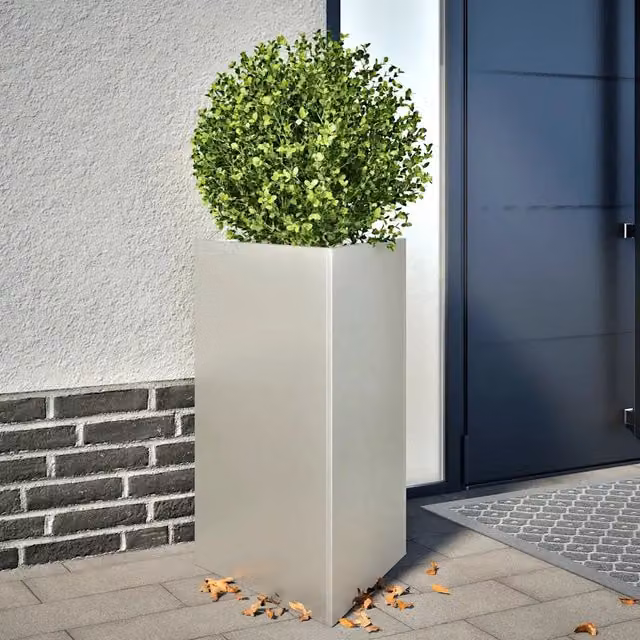 Fioriere da Giardino 2 pz Triangolari 50x43x75 cm Acciaio Inox 851180