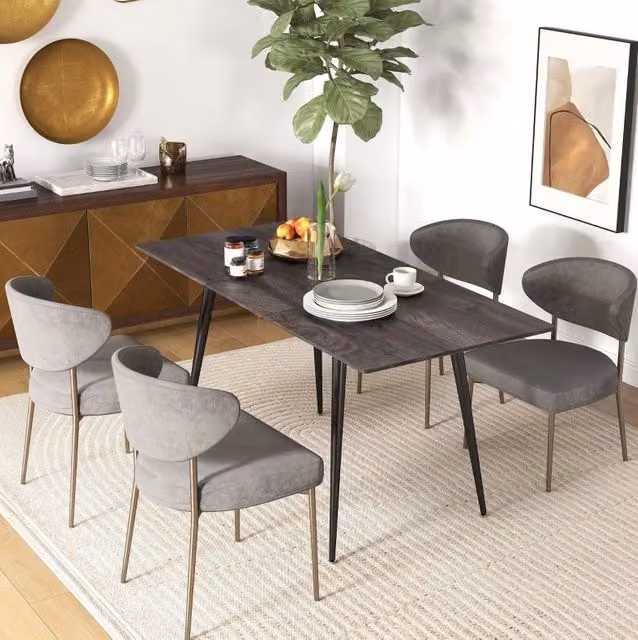 Tavolo da pranzo estensibile 160x75x77 cm in legno grigio, 6-8 persone, salvaspazio –