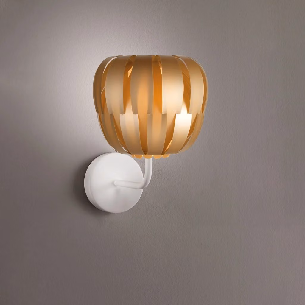 Applique Moderna Queen Linea Zero Polilux in Metallo e Plastica Oro e Bianco con 1 Luce E27 – 2