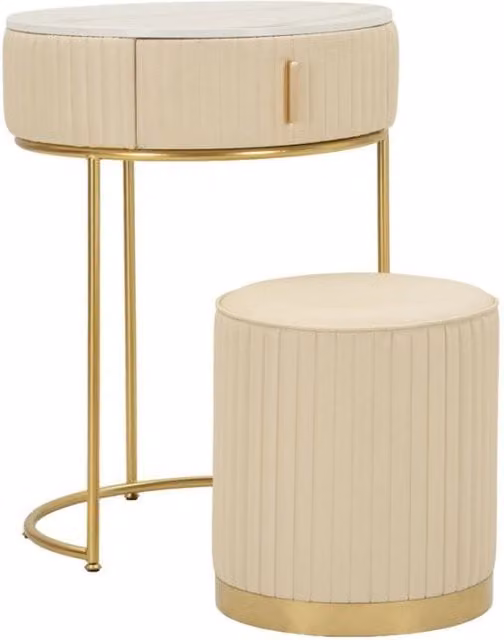 Comodino/toletta Con Puff Pok cm ø 52x70 - ø 36x39