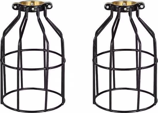 Lampada a sospensione a due luci regolabile, supporto in metallo, paralume, design vintage, lampada in stile rustico, stile retrò, nera