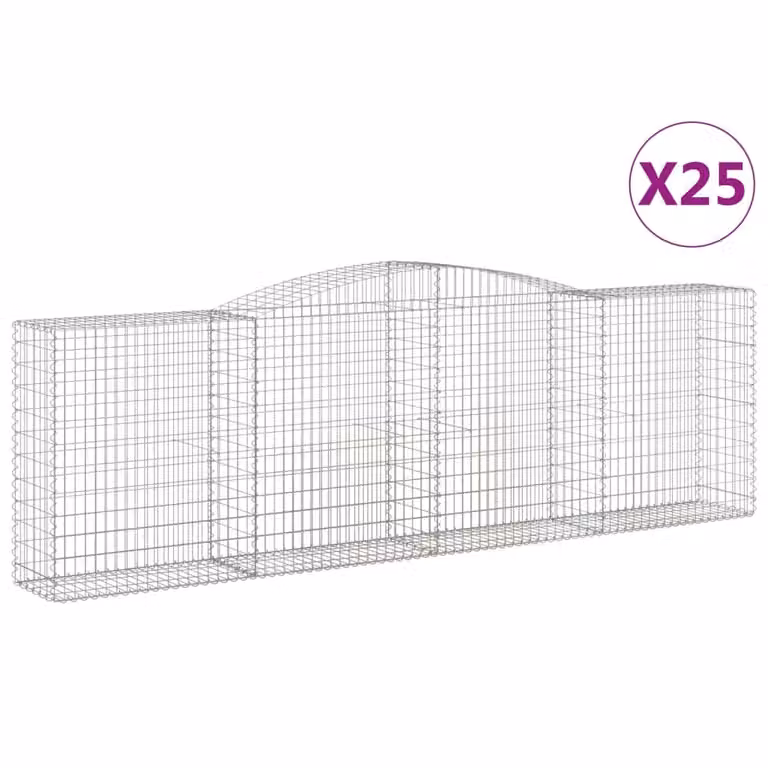 Cesti Gabbioni ad Arco 25 pz 400x50x120/140 cm Ferro Zincato