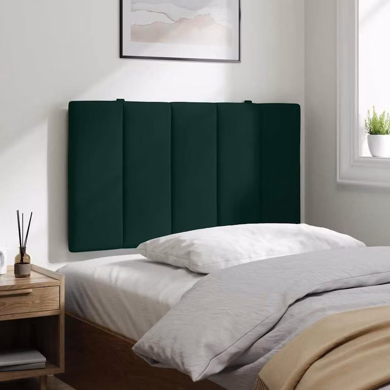 Cuscino Testiera vidaXL Hanko in Velluto Verde Scuro, Larghezza: 80 cm