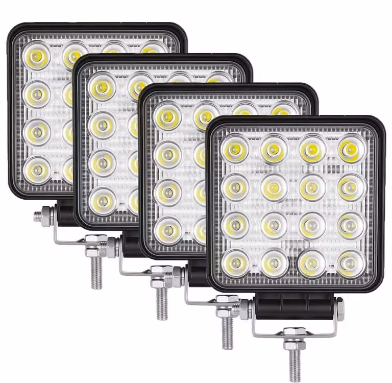 Lampada da lavoro a LED, impermeabile, con luminosità da 3400 a 4800 lumen, confezione da 4 pezzi