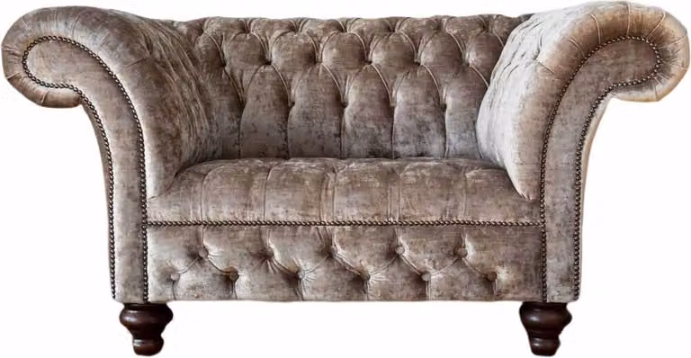 Chesterfield Sessel Couch 1 Sitzer Sofa Textil Stoff Couchen Polster