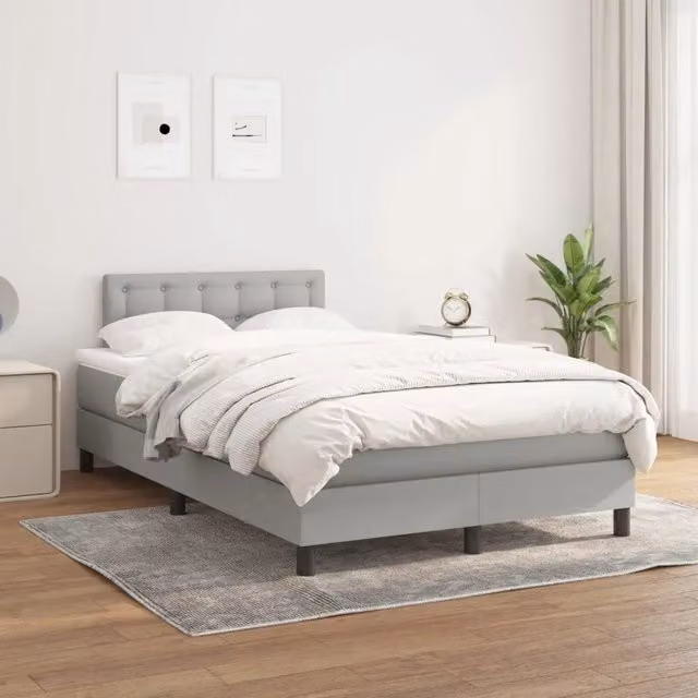 Letto Ibrido con Giroletto a Molle e Materasso vidaXL, Grigio e Bianco, L/P/H: 120 x 200 x 88 cm – 1