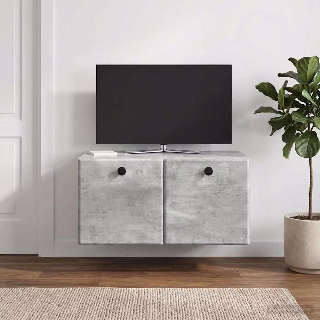 vidaXL Mobile Porta TV da Muro Moderno Grigio L: 59,5 cm, P: 41 cm, H: 30 cm