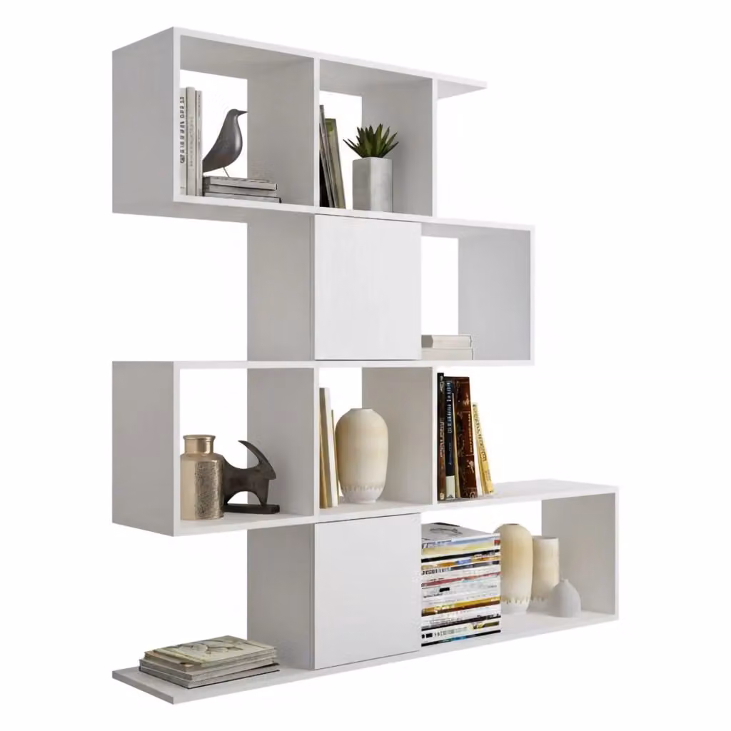 Libreria Budrio DMORA con 9 Ripiani, Design Moderno, Colore Bianco Opaco, L/P/H: 93 x 28 x 142 cm – 2