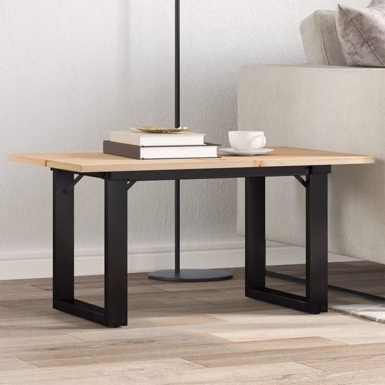 Maison Exclusive - Tavolino da Salotto Telaio a O 80x50x40cm Legno Pino e Acciaio