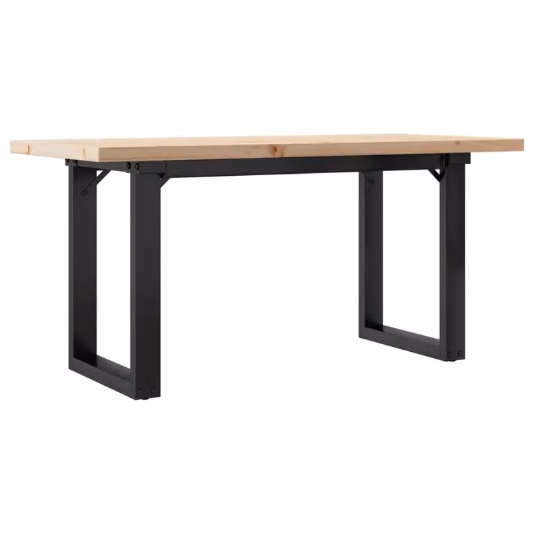 Tavolino Salotto Telaio a O 100x50x45,5 cm Legno Pino e Acciaio